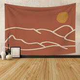 Lofaris Orange Sun Mountain Holiday Art Decor Wall Tapestry